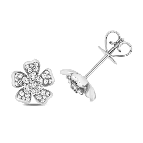 White Gold Stud Earrings 0.48ct. 18ct w/gold